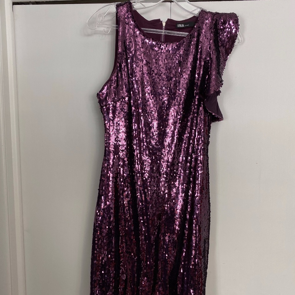 Sparkly Sequins Plum Special Occasion Dress